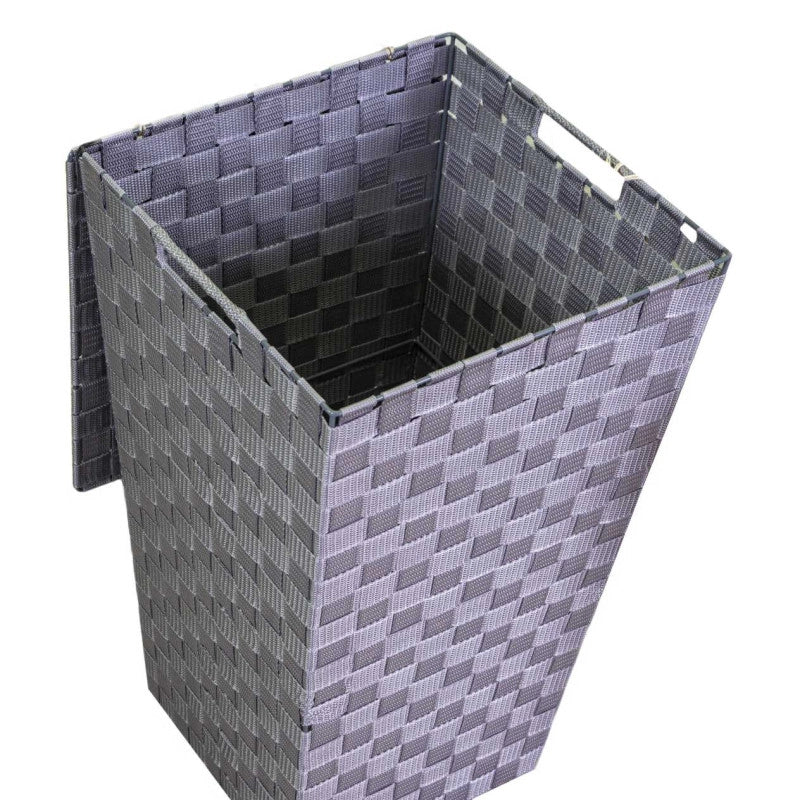 Cestone poliestere grigio quadro cm 33x33h53