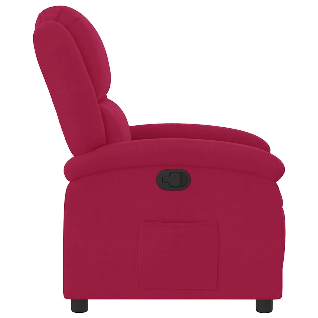 Poltrona Reclinabile Rosso Vino in Velluto 371802