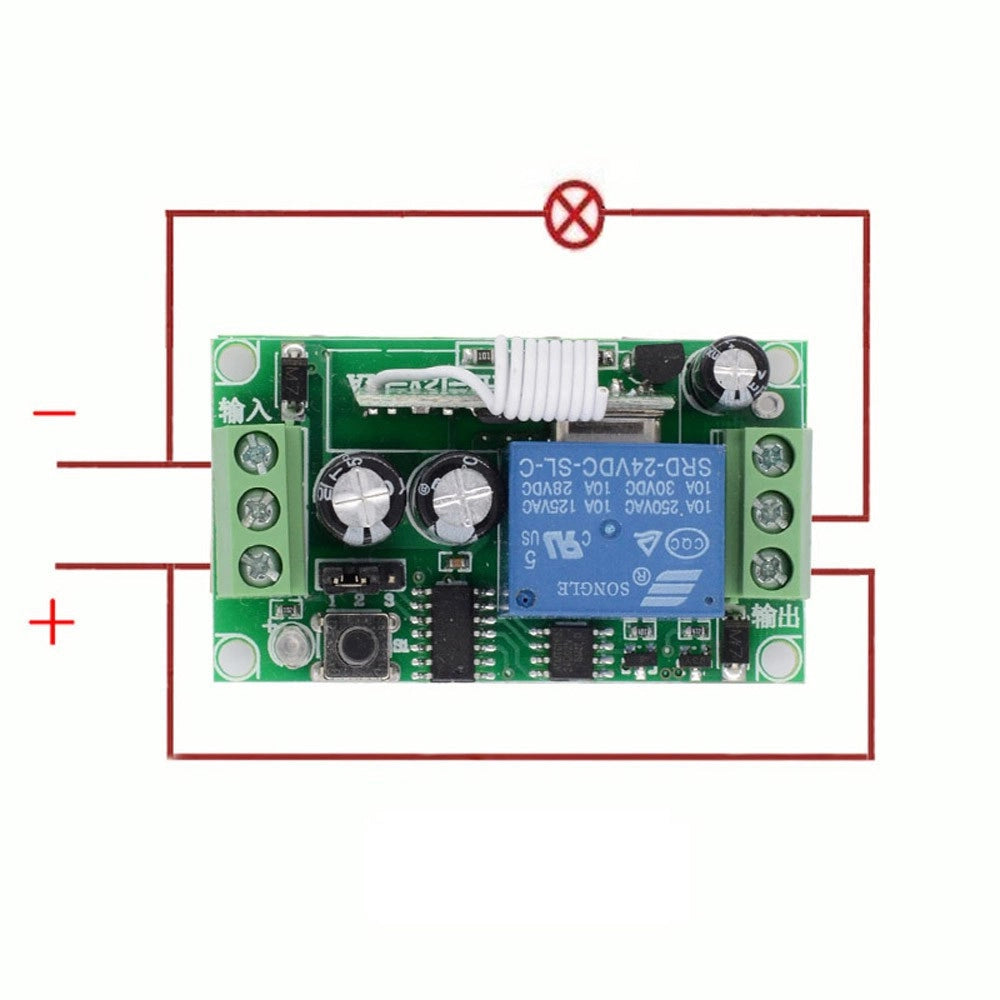 Trade Shop - Kit Ricevitore Relè+ 2 Telecomandi Universale Radiocomando 433mhz Cancelli Luci -