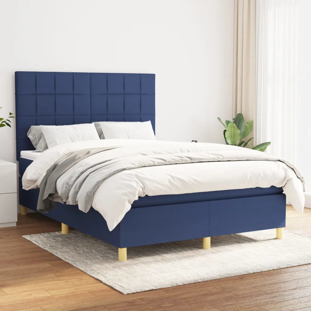 Giroletto a Molle con Materasso Blu 140x190 cm in Tessuto 3142335