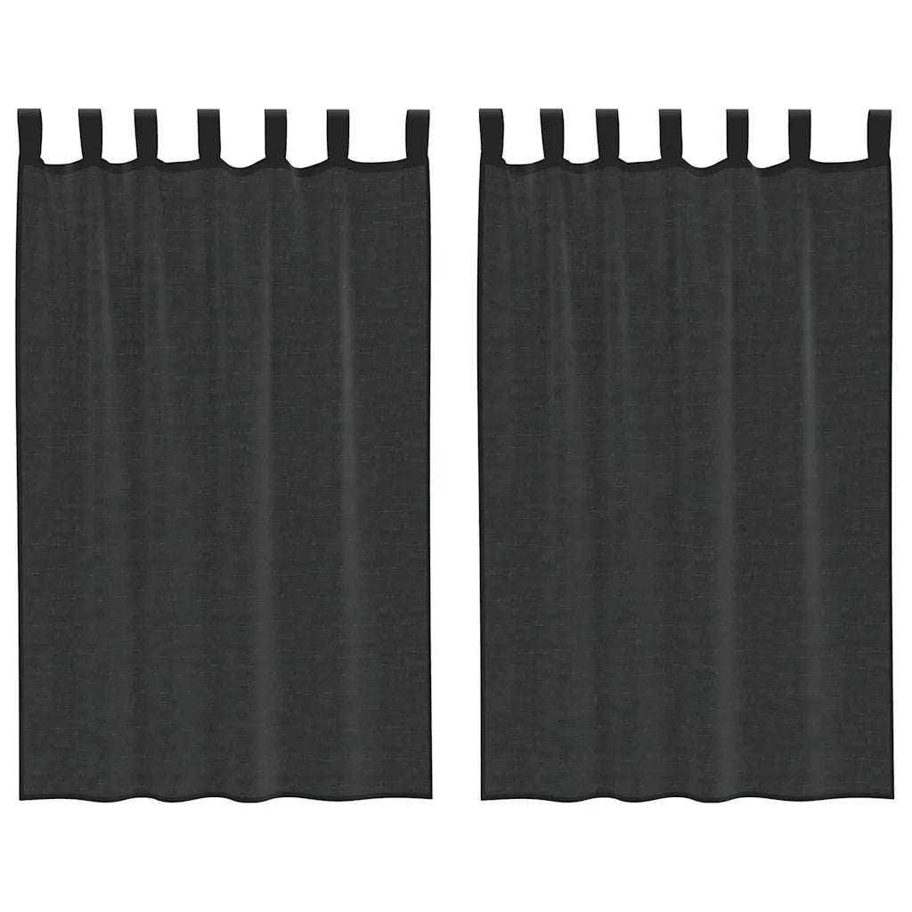 Tende in Voile con Linguetta 2 pz Nero