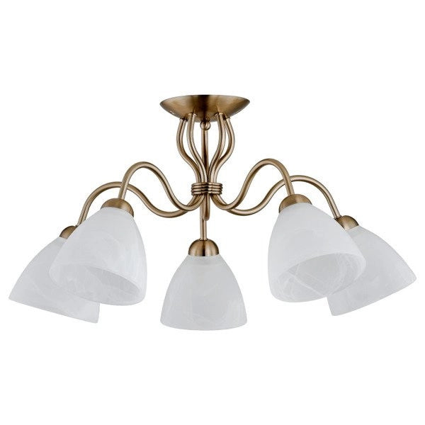Plafoniera classica ottone 5 luci E27 Ø64 AdelPatin