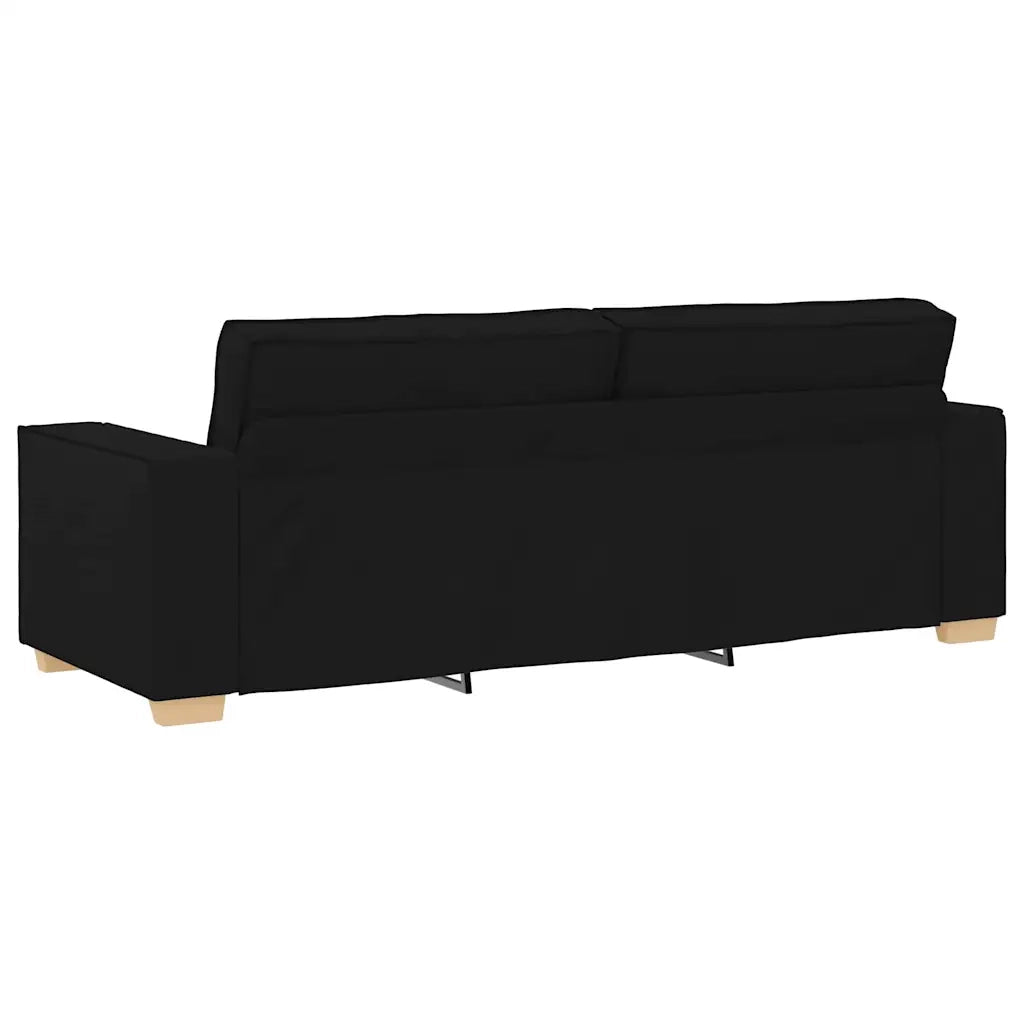 Divano 3 pcs Nero 220 x 80 x 84 cm Tessuto misto lino 3324611