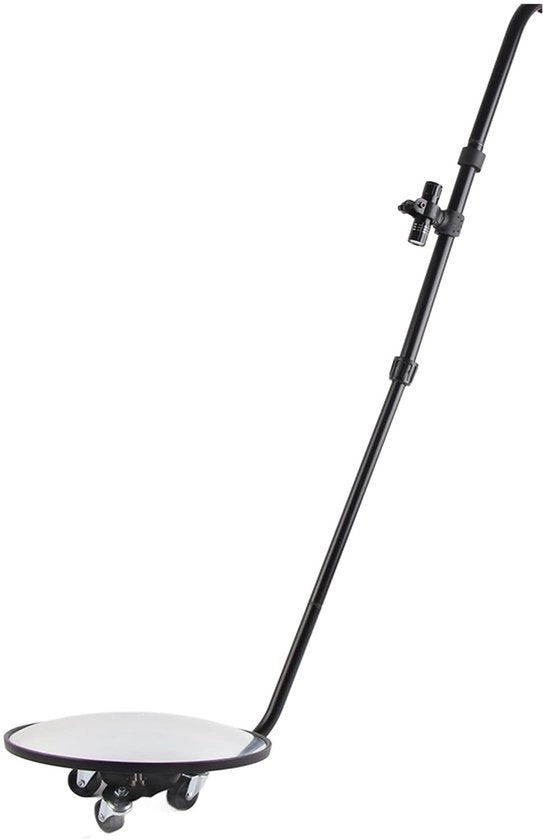 Specchio di controllo per veicoli con maniglia regolabile - Specchio di sicurezza - Materiale in lega di alluminio - Lampada LED portatile - Incluso set di supporti di montaggio - 1x Tasca di trasporto - Specchio di controllo