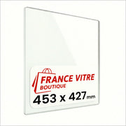 453 x 427 x 4 mm - Vetro per stufa a legna - vetro camino di ricambio - vetro per caminetto resistente al fuoco - France Vitre