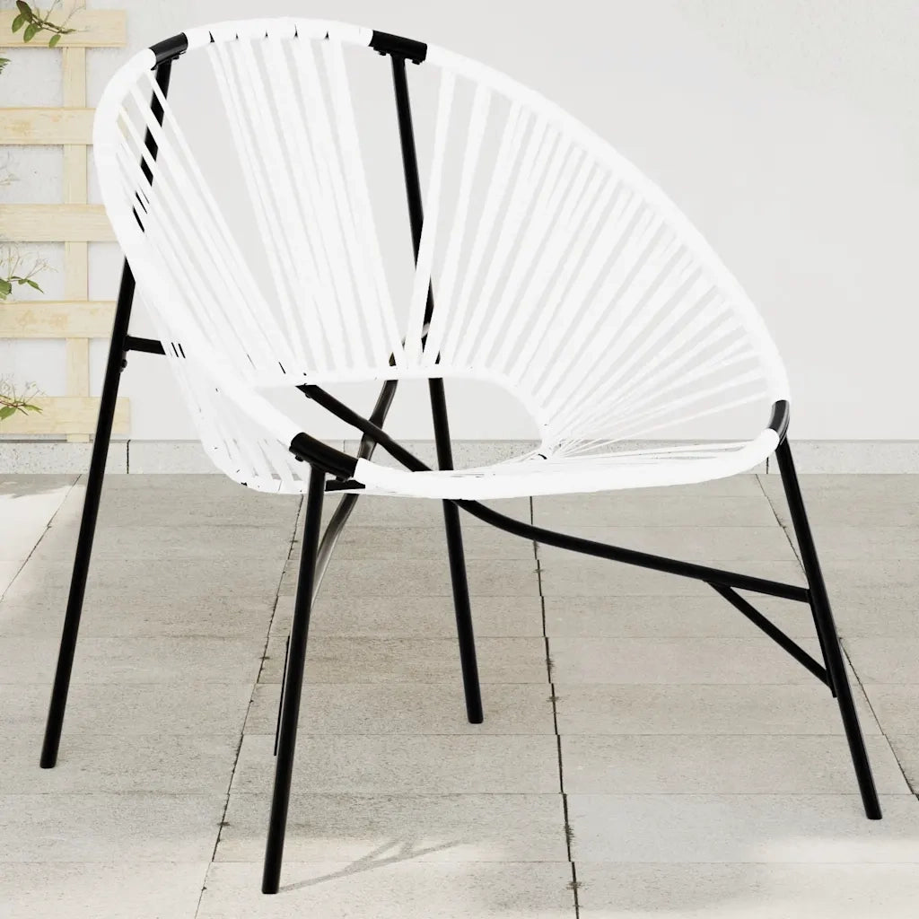 Sedia da Uovo da Giardino in Polyrattan Nero e Bianco 4009288