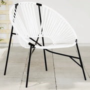 Sedia da Uovo da Giardino in Polyrattan Nero e Bianco 4009288