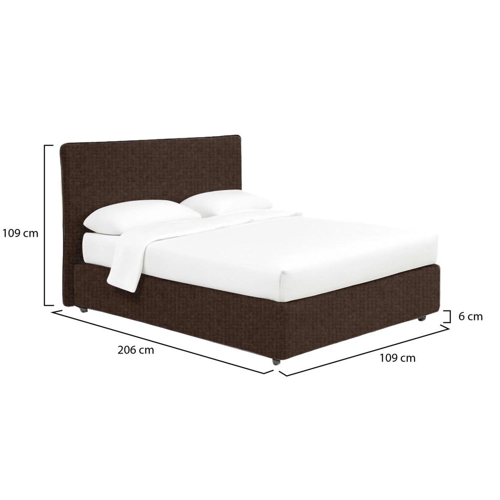 Staines, Letto Singolo Sfoderabile Made in Italy, Marrone