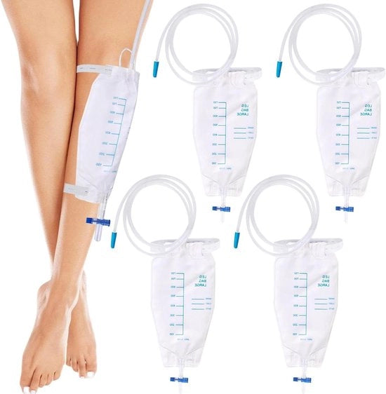 Urinezak Plus 4 pezzi 750 ml per urinazione con dispositivo di regolazione e valvola T di scarico.