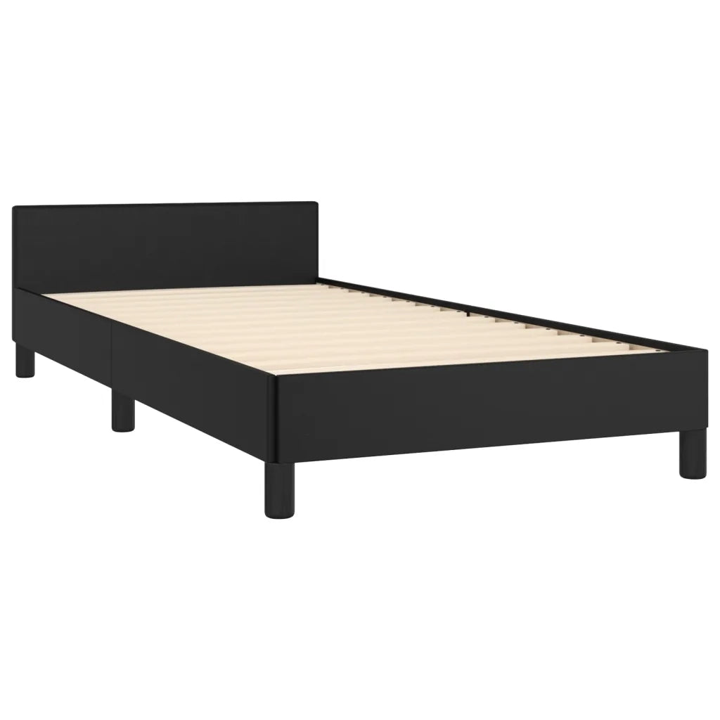 Giroletto con Testiera Nero 80x200 cm in Similpelle