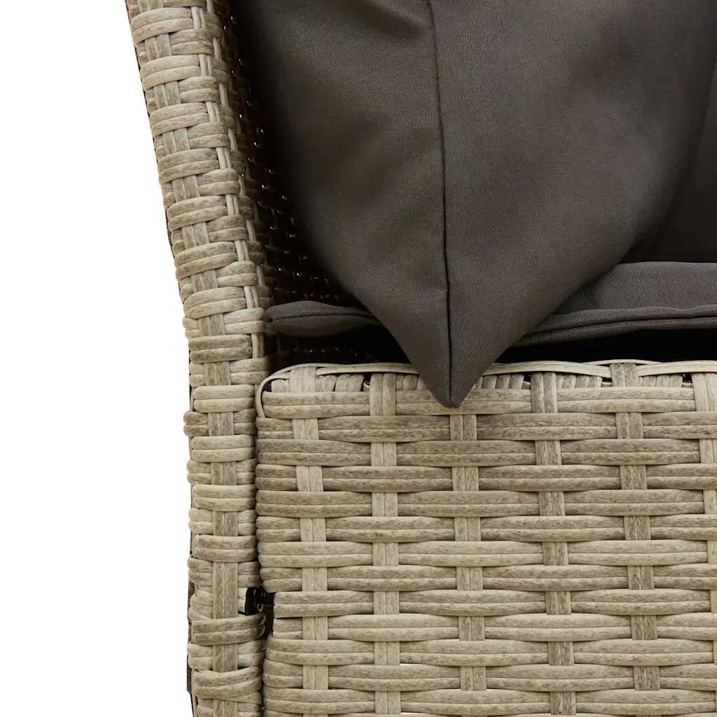 Divano da Giardino con Cuscini in Polyrattan Grigio Chiaro 3365334