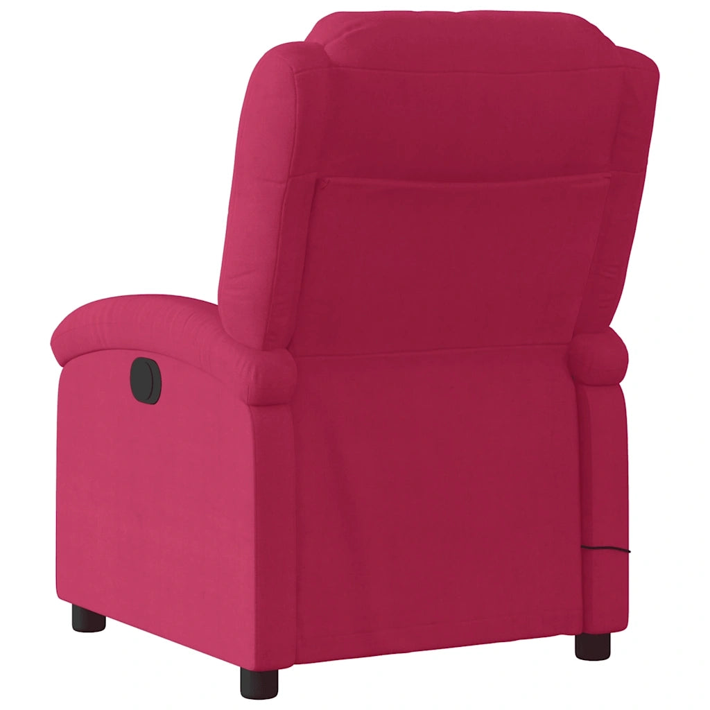 Poltrona Reclinabile Rosso Vino in Velluto 371802
