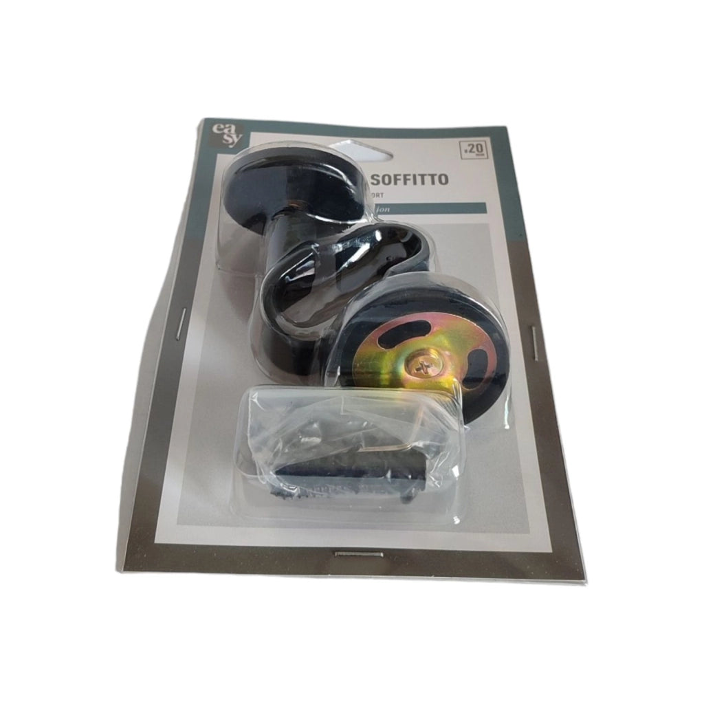 SUPPORTO A SOFFITTO DIAM. 20 MM NERO OPACO