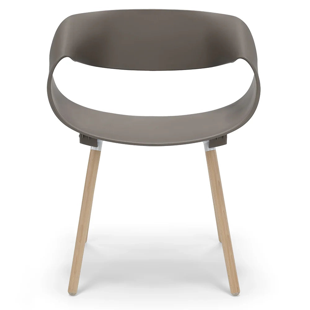 Set 2 sedie in polipropilene DILETTA con gambe in faggio, resistente ai raggi UV, design moderno, ideale per sala da pranzo, cucina, sala d’attesa, bar, ristoranti, colore Petrolio