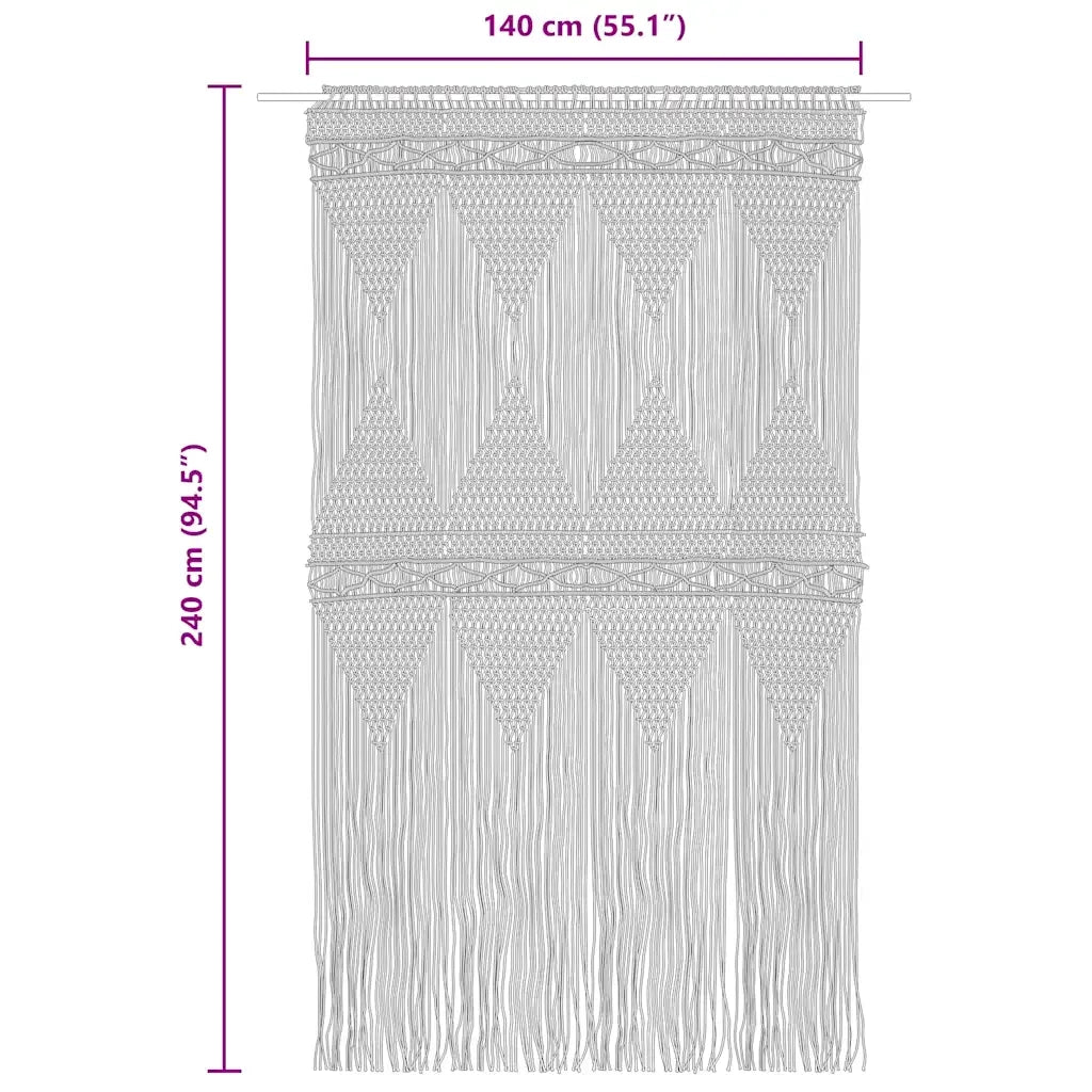 Tenda Macramè 140x240 cm in Cotone 323978