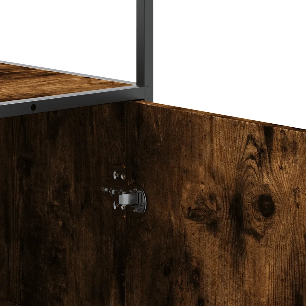 Credenza Rovere Fumo 35,5x35x139 cm Legno Multistrato Metallo 849046