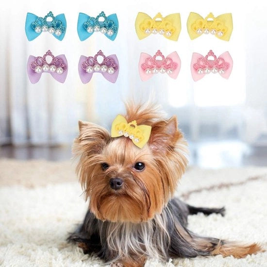 Strisce per Cani in Elastico - Design Corona - Adatte per Piccoli Cani - Comfortevole - Polyester di Alta Qualità - Uso Festivo - Strisce per Cani