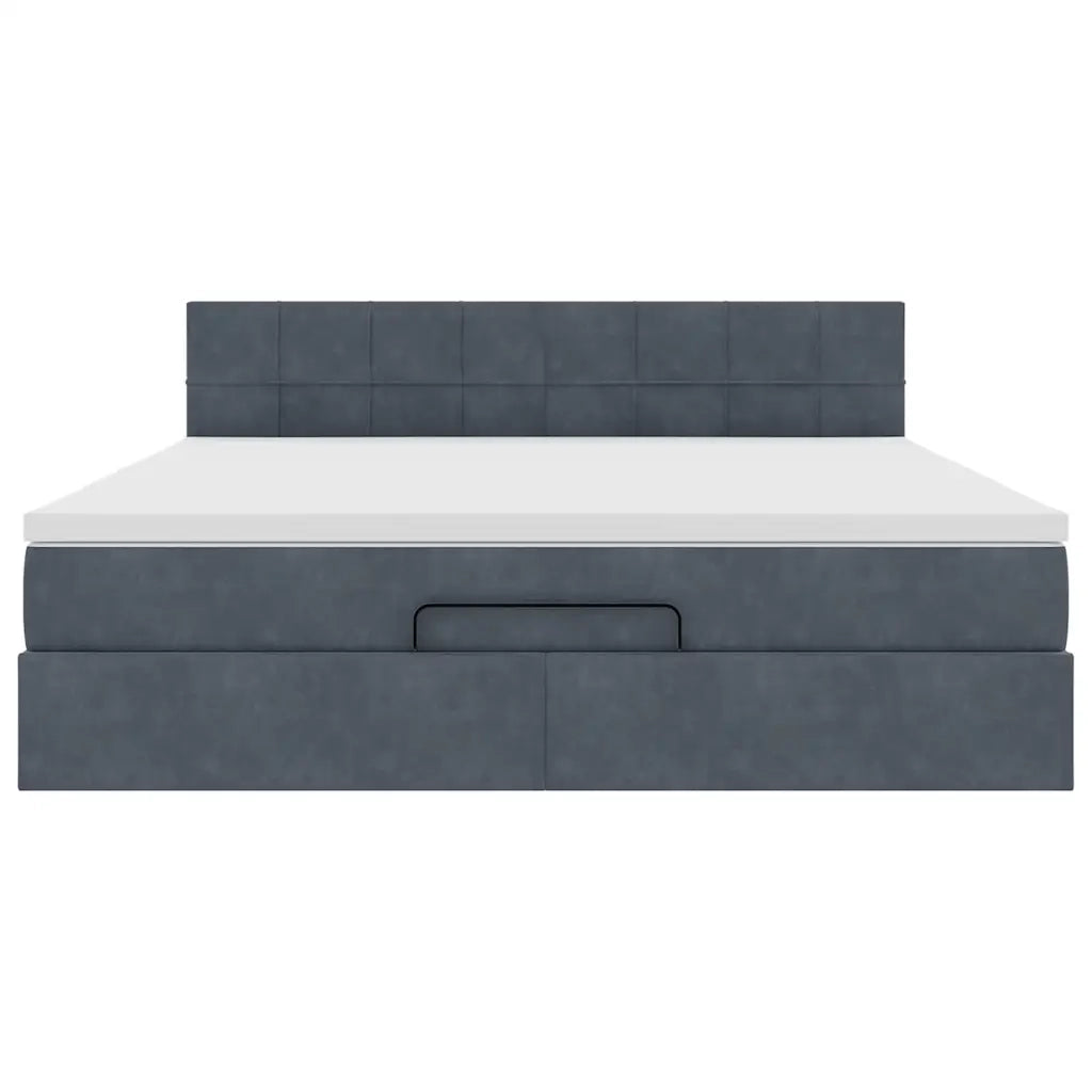 Struttura Letto Pouf con Materasso 180x200 cm in Velluto