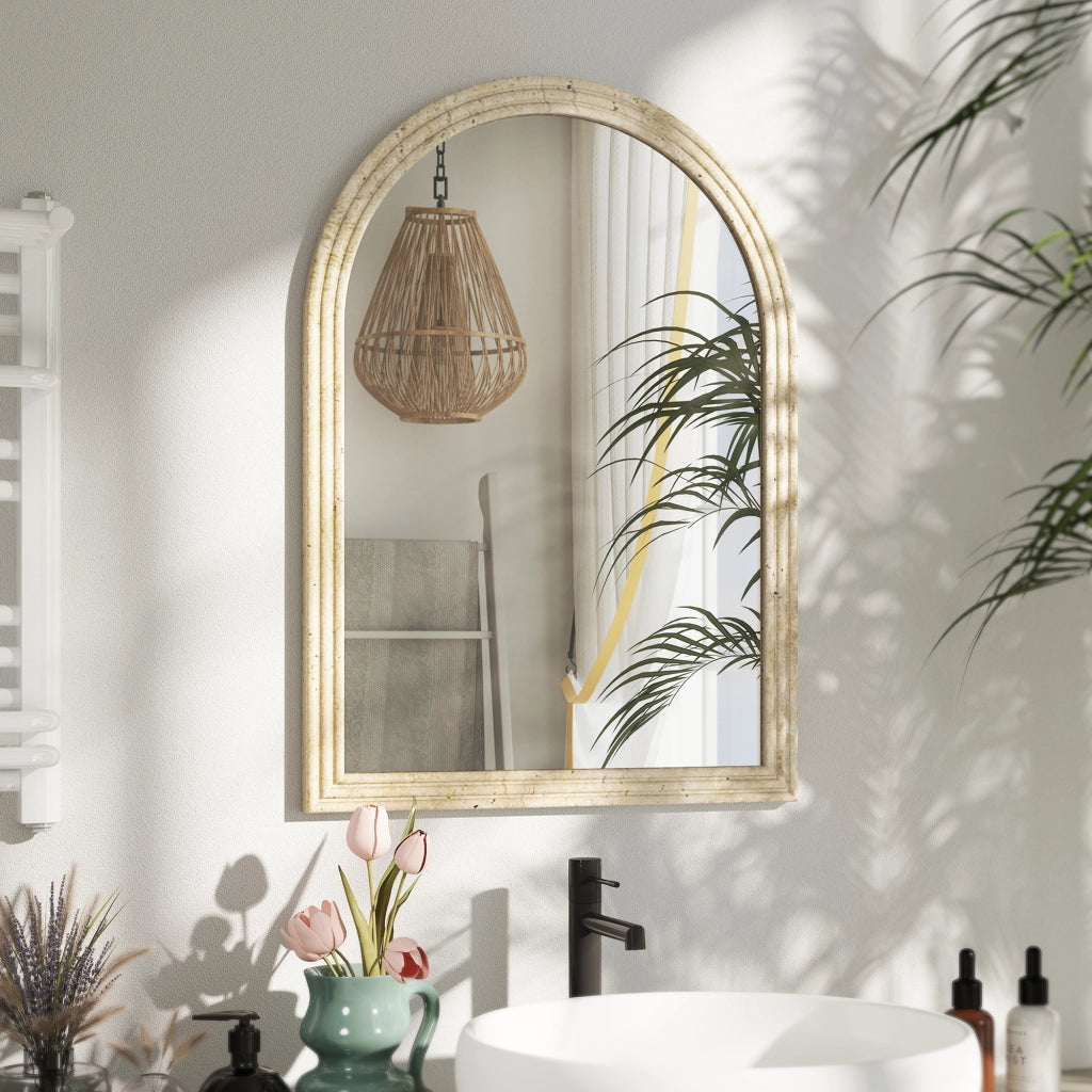 Specchio da Parete con Ganci ¨C Minimal ¨C Beige 50x2x70 cm