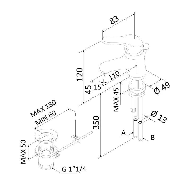 Mariani monocomando per lavabo 393e2