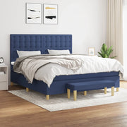 Giroletto a Molle con Materasso Blu 180x200 cm in Tessuto