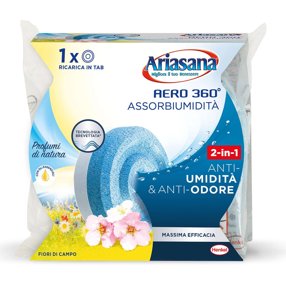 Ricarica Assorbiumidita Ariasana Aero 360° Tab' Fiori di 12 Pezzi 450 Gr