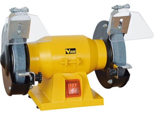 Vigor VSM250 Smerigliatrice Doppia da Banco Nastro e Mola 250 W 2980 rpm Mola 150 mm Nastro 50x686 mm
