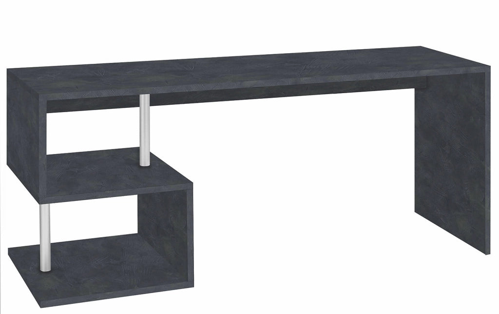Scrivania con 2 Ripiani 180x60x77,5 cm Esse Ardesia