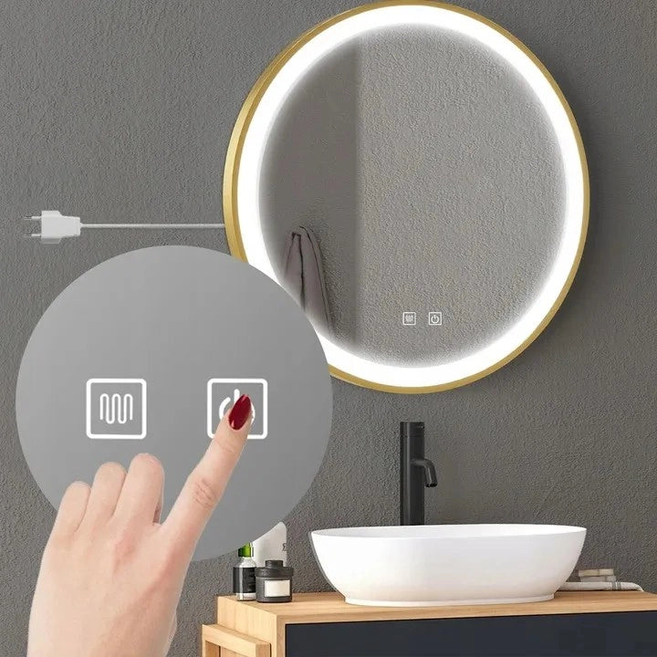 Specchio Led 60cm Mmj Brush Gold