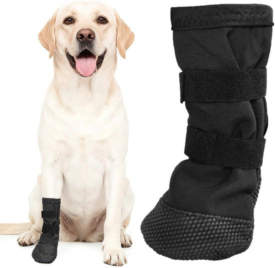 Calzature per cani protezione delle zampe - Calzature antiscivolo per cani - Pari 4 - Rimedi per ferite di animali domestici - Materiale duraturo - Calzature per cani per bambini