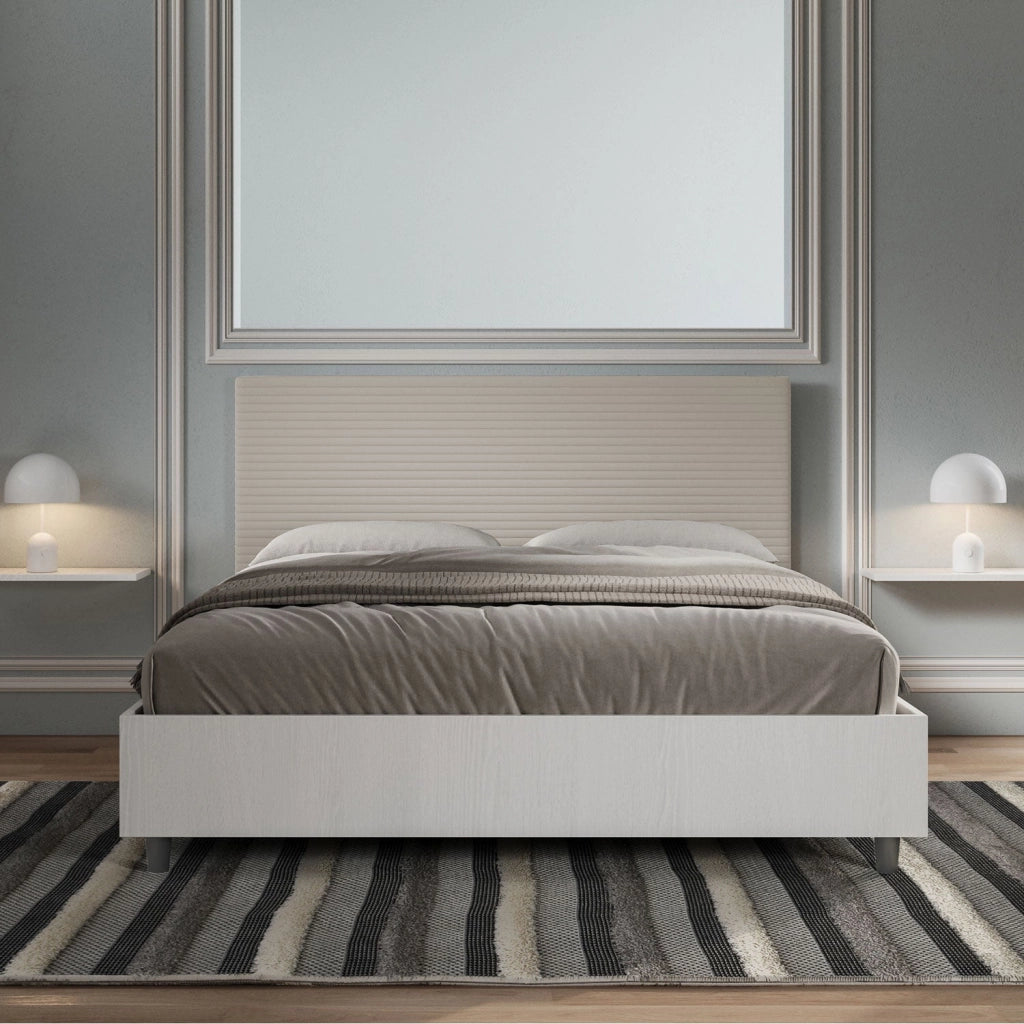 Letto Matrimoniale 160x190 cm con Rete Level Tortora