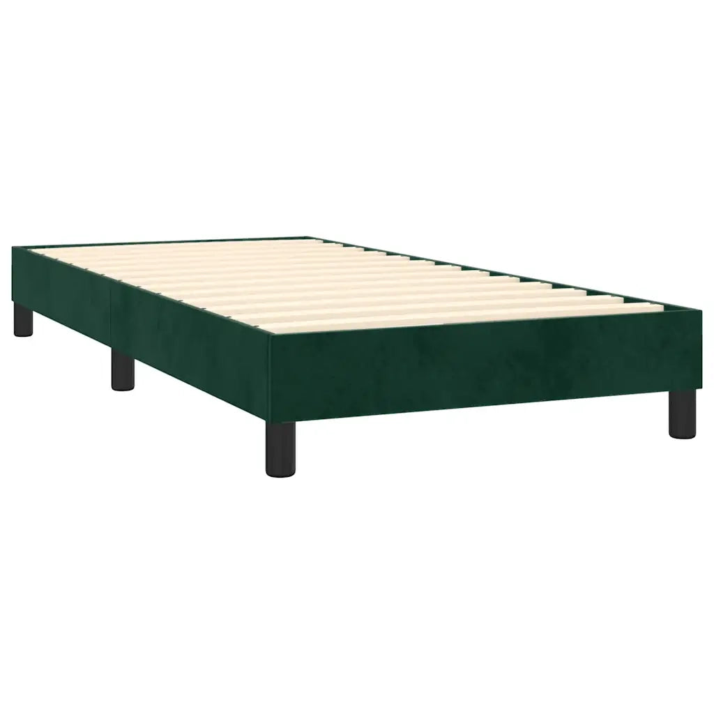 Letto a Molle con Materasso e LED Verde Scuro 100x200cm Velluto 3134630