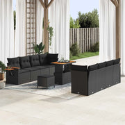 Set Divano da Giardino con cuscino 11 pcs Nero 3363149