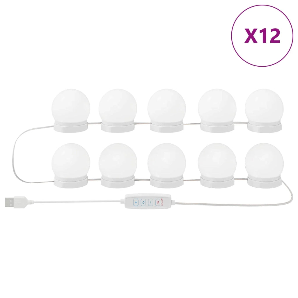 Set di 12 lampade a specchio LED moderne e decorative per interni 4,5 x 4,5 x 4,8 cm in plastica bianca 02_0052014