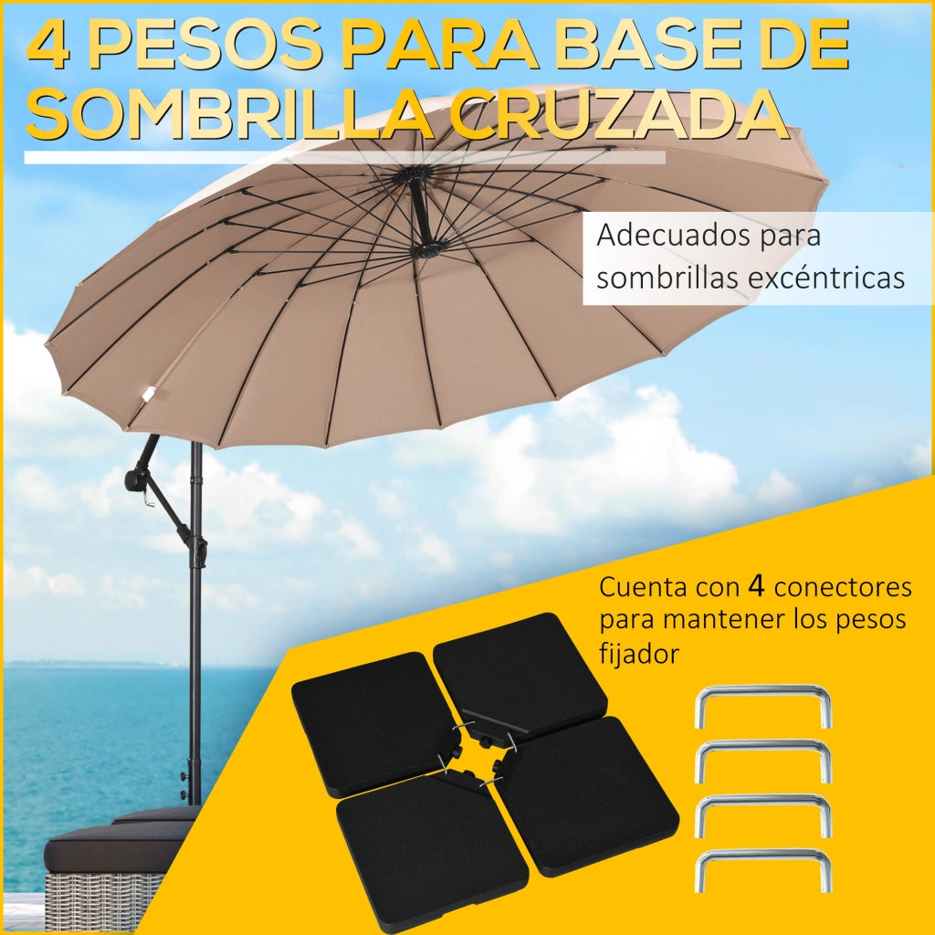 Set 4 Pesi per Base Ombrellone ¨C Minimal ¨C Nero