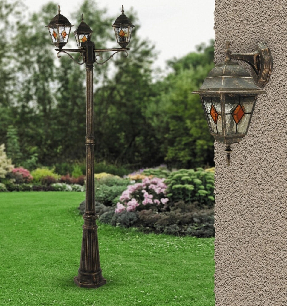 Applique esterna Monaco classica oro E27 IP43 Rabalux