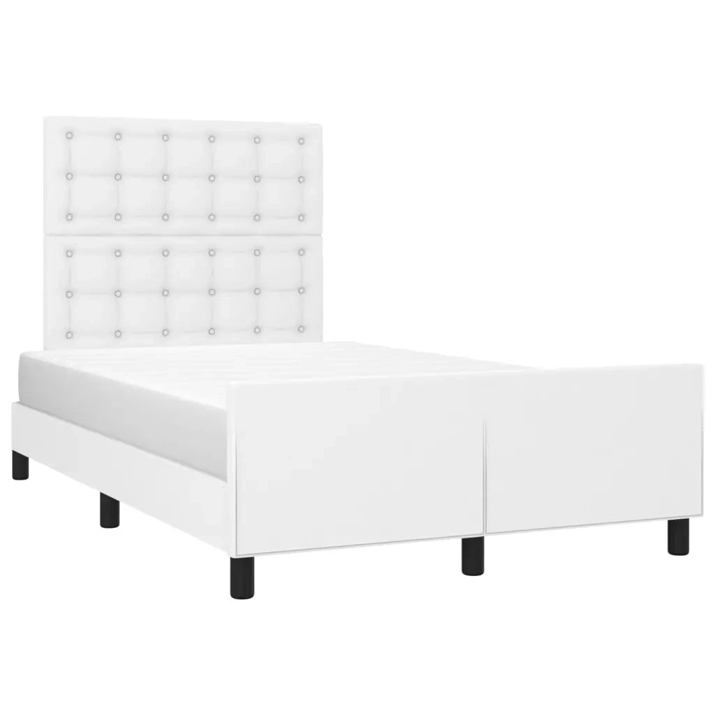 Giroletto con Testiera Bianco 120x200 cm in Similpelle