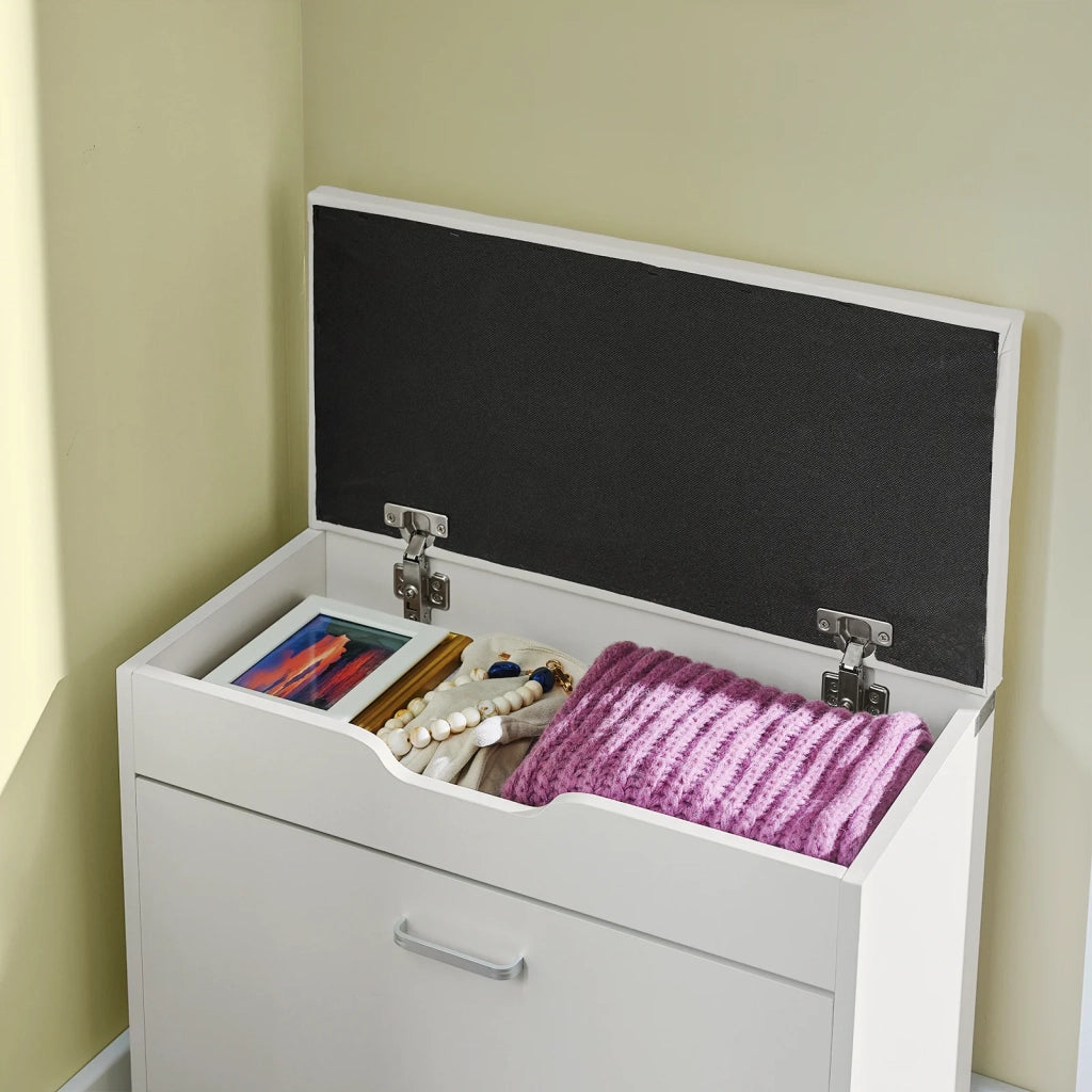 Scarpiera Salvaspazio Slim, Portascarpe Salvaspazio Regolabili,Scarpiere,Scarpiera Pieghevole L60*P30*A50 Cm, Bianco FSR95-W SoBuy