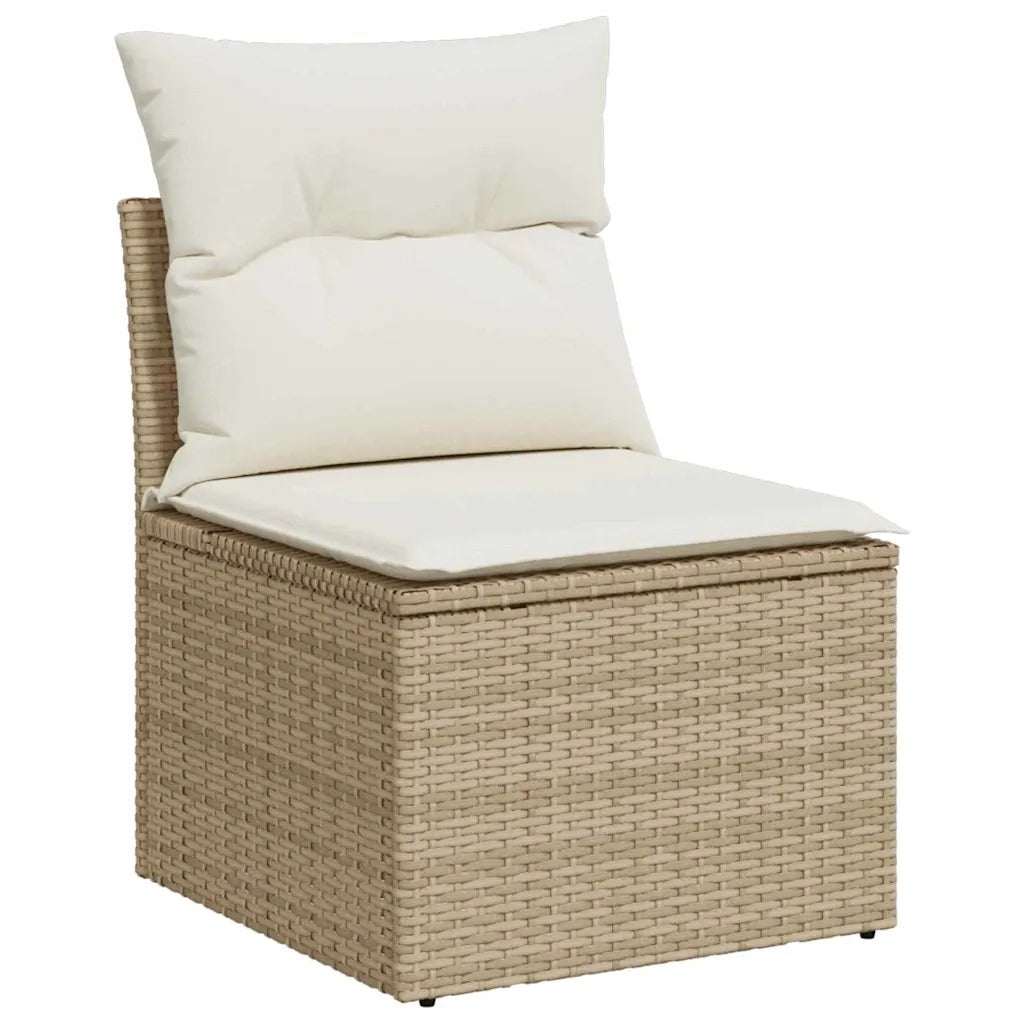 Set Divano da Giardino con cuscino 9 pcs Beige polyrattan 3359956