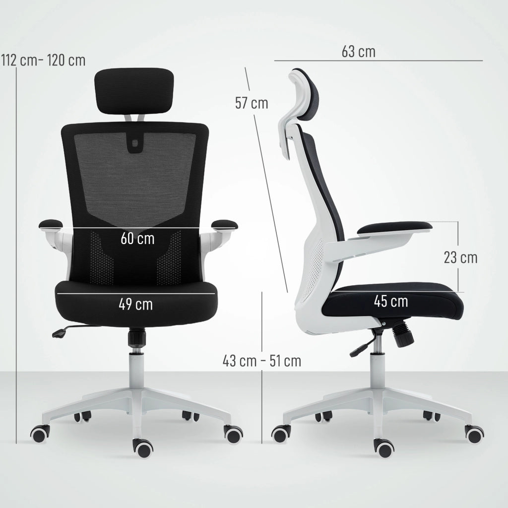 Sedia da ufficio ergonomica ¨C zephmum ¨C nero, 60x63x120cm