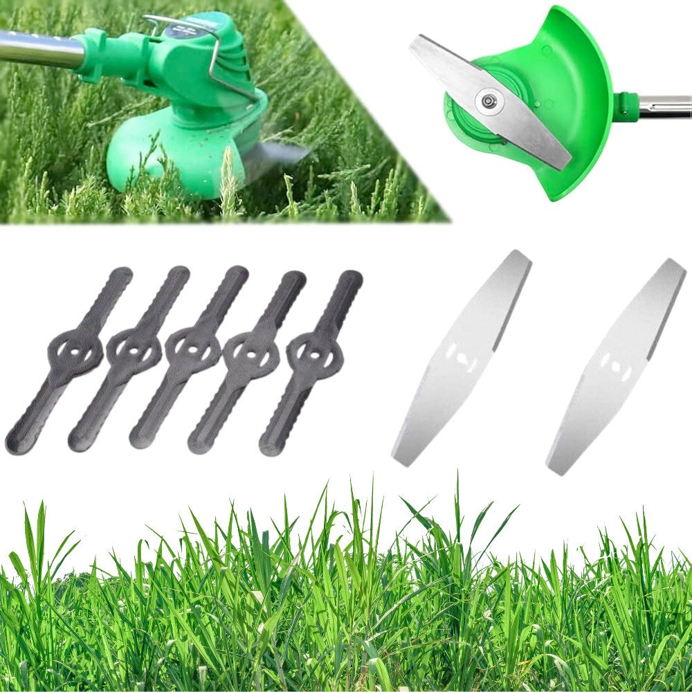 Trade Shop - Set 7 Pz Lame Di Ricambio Per Decespugliatore Tagliaerba A Batteria Art. 07393 -