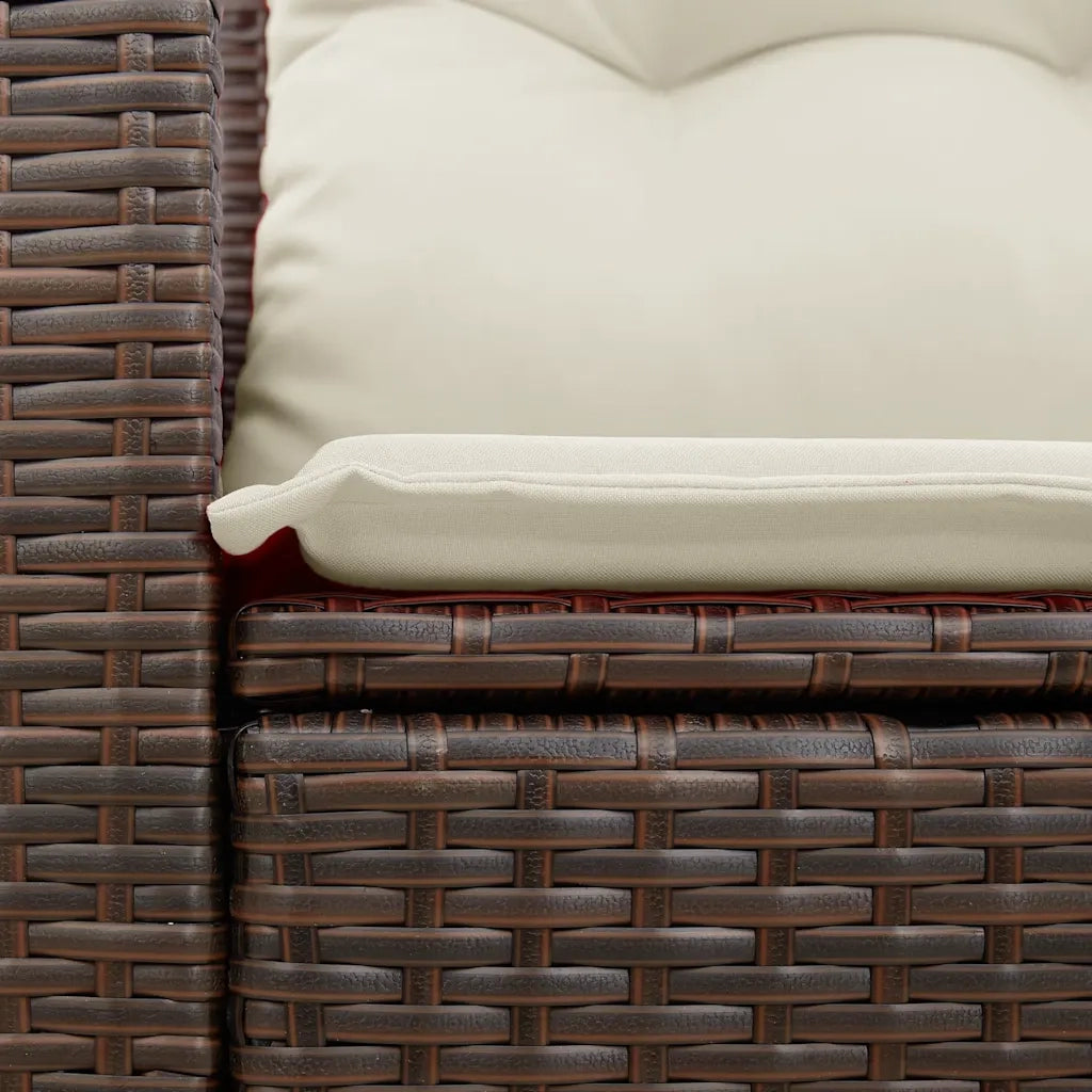 Divano da Giardino a 2 Posti con Cuscini in Polyrattan Marrone 366223