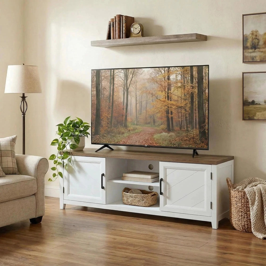 Mobile TV ¨C Minimal ¨C bianco marrone 140 cm