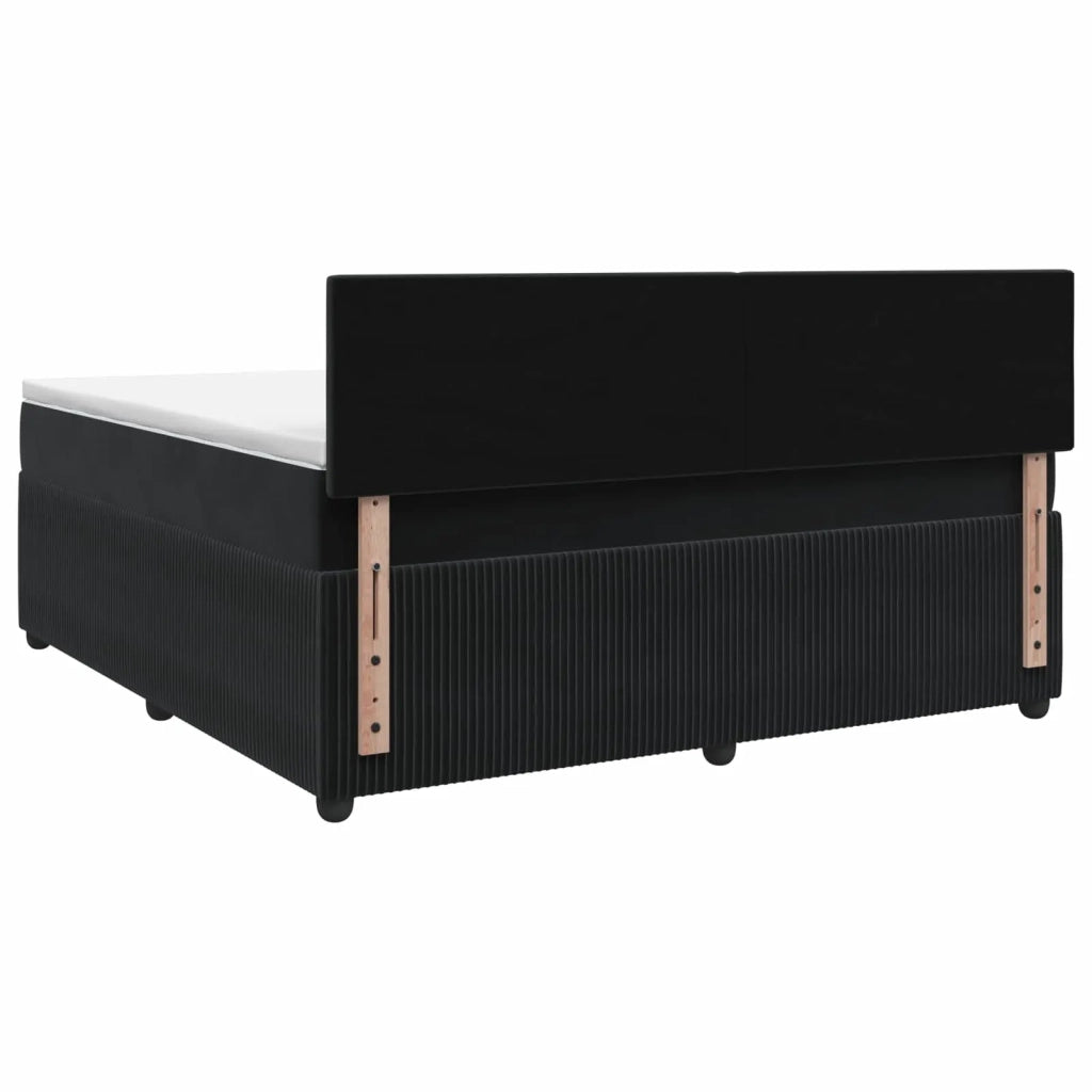 Letto box spring con materasso Nero 140 x 200 cm Velluto 3451693
