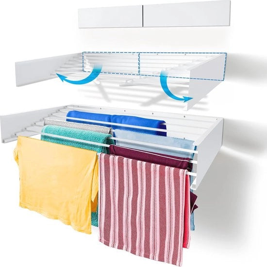 Drogaio Portatile - Spazia Risparmio e Compatta - Per Interno ed Esterno Utilizzo - 120 cm Bianco
