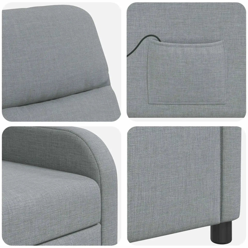 Poltrona Massaggiante Grigio Chiaro Tessuto 42034939
