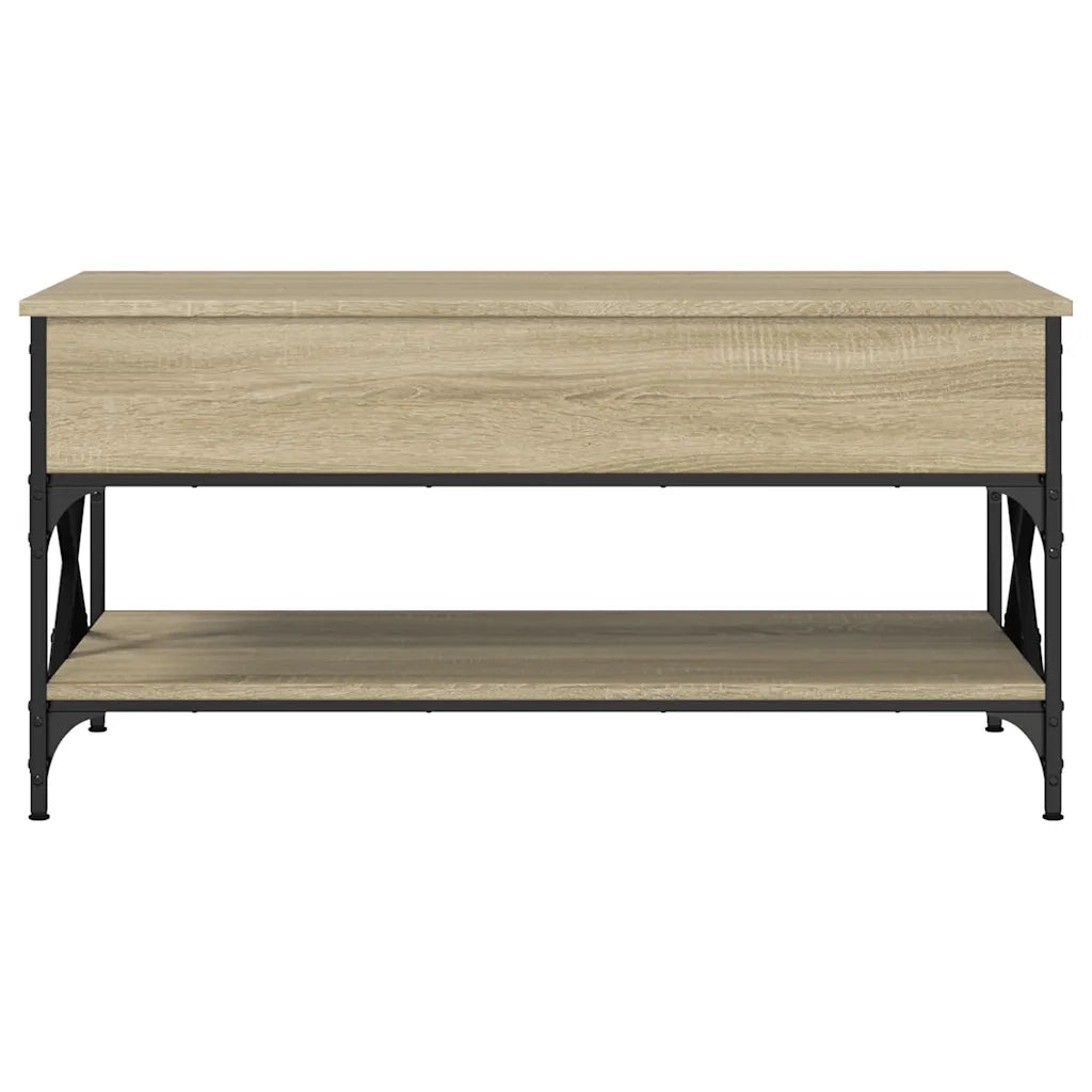 Tavolino salotto | Tavolino da caff¨¨ | Tavolino da Soggiorno Rovere Sonoma 100x50x50 cm Multistrato Metallo