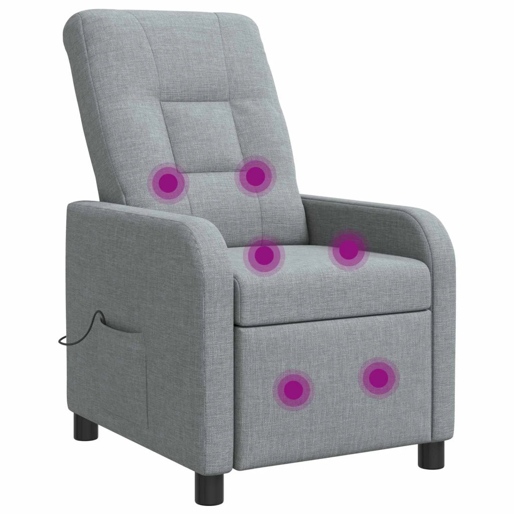 Poltrona Massaggiante Grigio Chiaro Tessuto 42035033