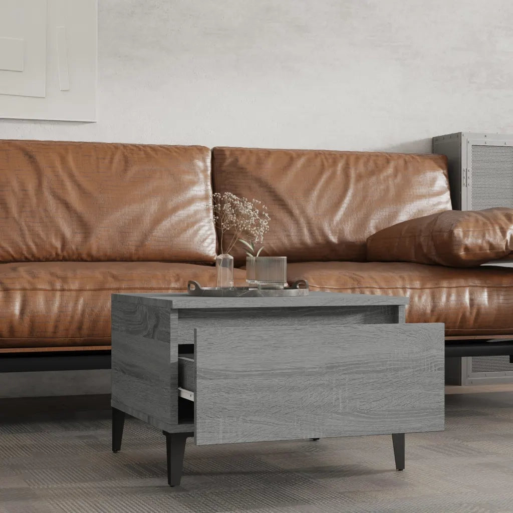 Tavolino-Tavolino da soggiorno-Tavolo Grigio Sonoma 50x46x35 cm in Legno Multistrato 633685