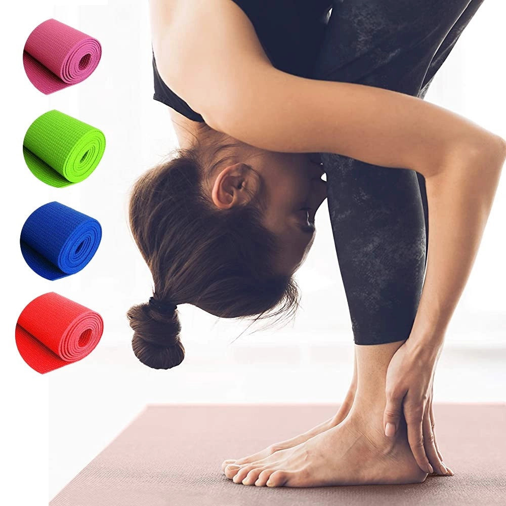 Trade Shop - Tappetino Yoga In Pvc 61x173x0.8 Cm Tappeto Aerobica Fitness Pilates Palestra -